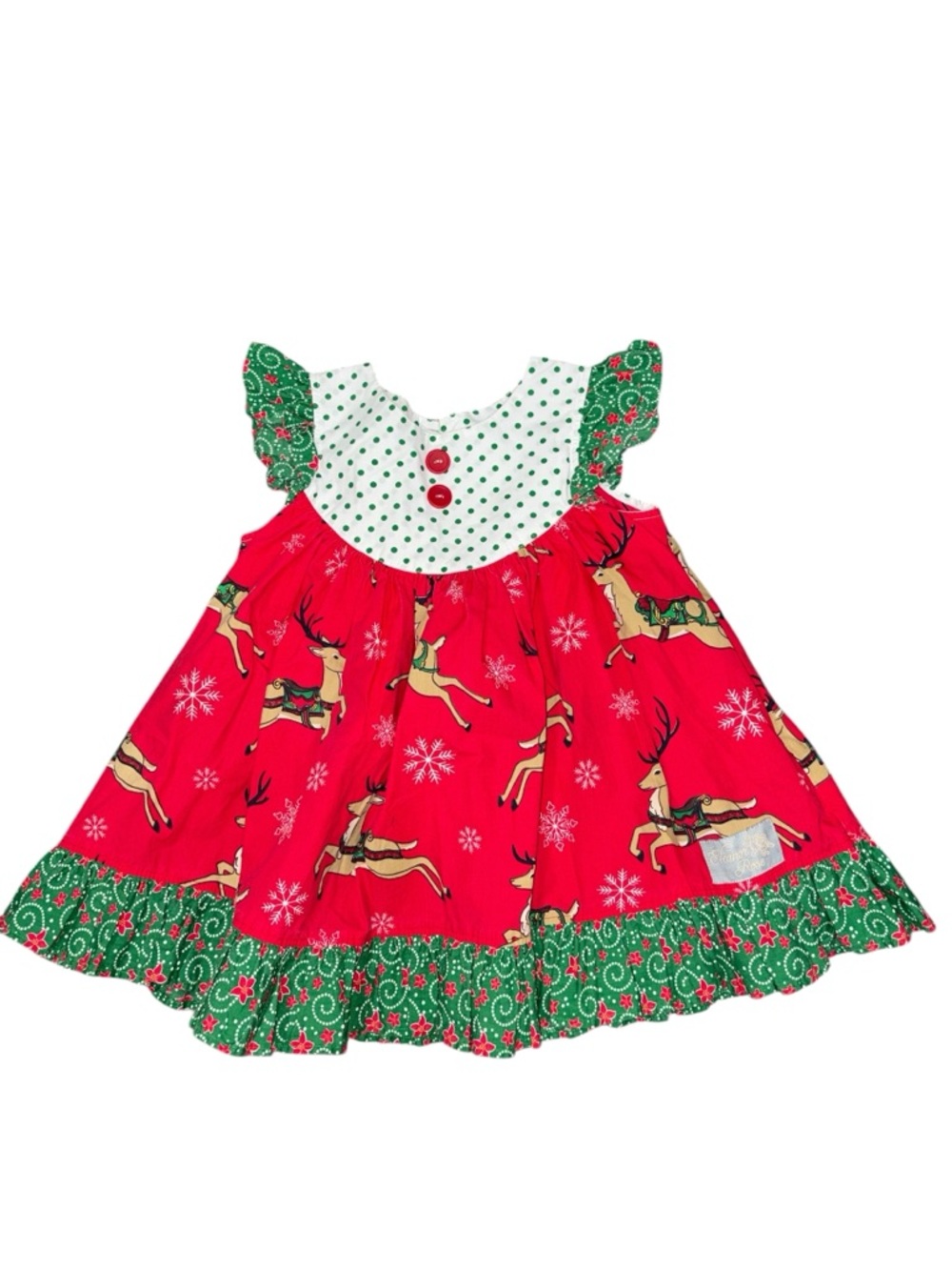 Eleanor Rose Reindeer Holiday Dress 3-4